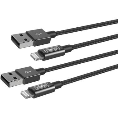 Techpick Two Pack Lightning to USB Sync & Charge Cable
1.00 m ( 3.28 ft ), Black