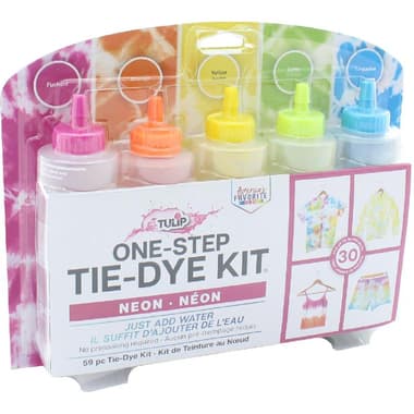 Tulip One-Step Tie-Dye Kit Neon Fabric Paint
5 Colors (59 Items) 1.53 oz ( 43.47 ml )
