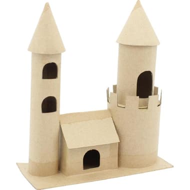 Paper Mache Accent
Castle, Unpainted, Recycled Paper, Rectangle