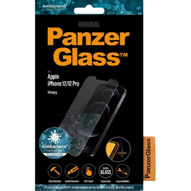 PanzerGlass Privacy Antibacterial Smartphone Screen Protector
Tempered Glass, Standard Fit, for iPhone 12/iPhone 12 Pro