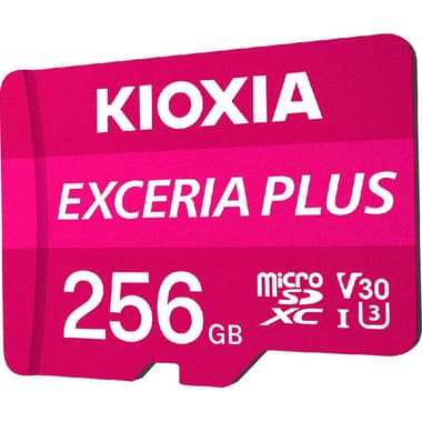 Kioxia Exceria Plus MicroSDXC
256 GB, Class 10: Max 100 Mbps Speed Performance