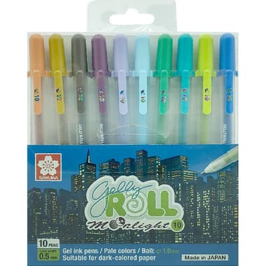 Sakura Gelly Roll Moonlight Gel Ink Pen
Pastel Ink Color, 0.5 mm (Medium), Ballpoint, 10 Pieces