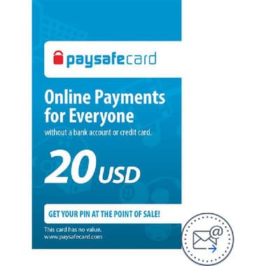 paysafecard 20$ Internet Purchase Payment Card
(by eMail Delivery)