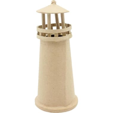 Paper Mache Accent
Decor, Lighthouse, Unpainted, Recycled Paper, Round, 7" (H)