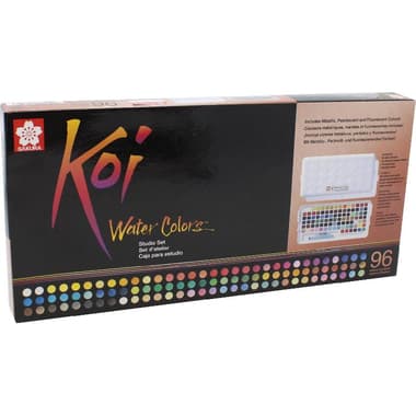 Sakura Koi Pocket Field Sketch Box Watercolor Set
96 Colors + 1 Water Brushes;Palette