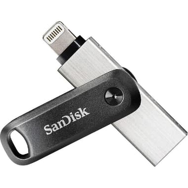 SanDisk iXpand Go OTG Drive (Lightning/USB)
64 GB, Black/Silver