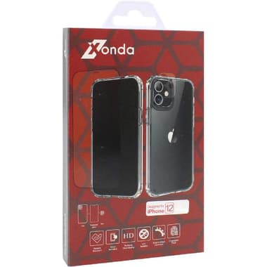 زوندا هارد شل حافظة صلبة + زجاج مقاوم للصدمات + حامي عدسة الكاميرا مجموعة حافظة للهاتف الذكي
متوافق مع ايفون 12, شفاف