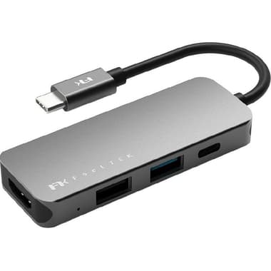FeelTek 4-in-1 USB-C Hub Multi-port Station
USB-C, 4 Port (HDMI/USB 2.0/USB 3.0/USB-C (PD)), Grey