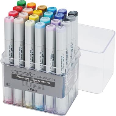 COPiC Sketch Manga Illustration Set (24 Colors) Graphic Art Marker
Assorted Color, Twin Tip
