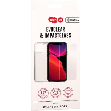 Tech21 Premium Protection Pack EvoClear & Impact Glass Smartphone Case Bundle
for iPhone 13, Clear