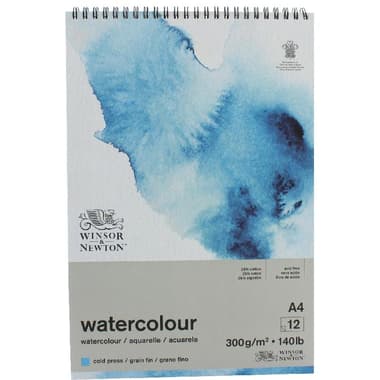Winsor & Newton Classic Watercolor Pad
Block with Spiral, 300 gsm, White, A4, 12 Sheets