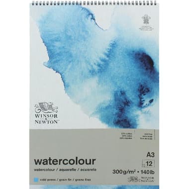 Winsor & Newton Classic Watercolor Pad
Block with Spiral, 300 gsm, White, A3, 12 Sheets