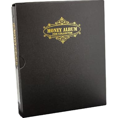 Money Album
Gold, Hot Stamped, 3-ring Binder, 25.5 X 30.5 cm, 16 Pages