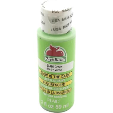 Plaid Apple Barrel Glow-in-The-Dark Acrylic Paint
Green, 2.01 oz ( 57.11 ml )