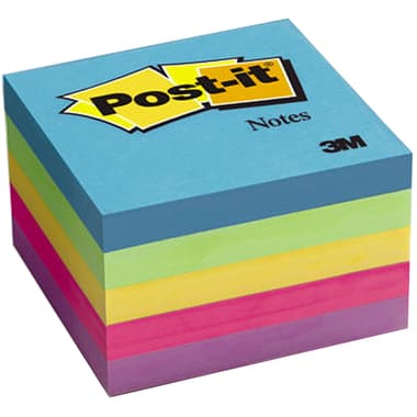 3M Post-it 654 Trendy Self Stick Notes
Square, 3" X 3", 500 Notes, Blue;Green;Pink;Purple;Yellow