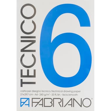 Fabriano Tecnico 6 Bristol Pad
240 gsm, White, A4, 20 Sheets