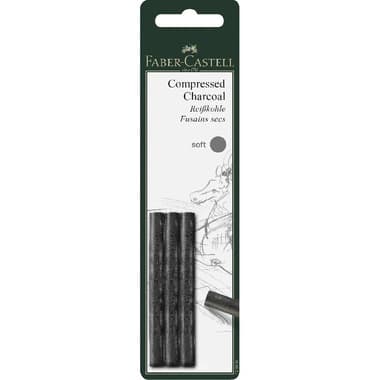 Faber-Castell PITT Charcoal Pencil Set
Pressed - Soft, 3 Pieces