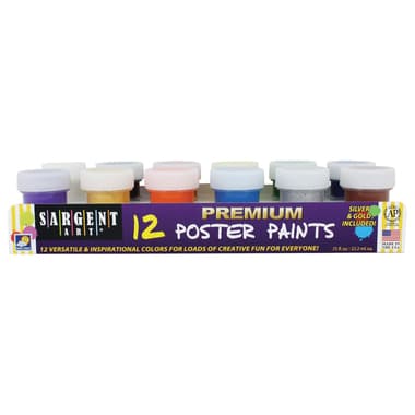 Sargent Art Premium - 12 Paints Poster Color
12 Colors 22.20 ml ( .78 oz )