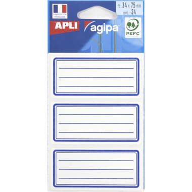 Agipa APLI Name Labels
Blue Lines, 24 Pieces