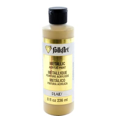 Plaid FolkArt Metallic Acrylic Paint
Pure Gold, 8.00 oz ( 227.30 ml ),
