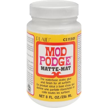 Plaid MOD PODGE Matte-Mat
Water-base Sealer, Glue and Finish, Clear Matte, 8.00 oz ( 227.30 ml ),