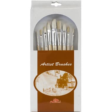 Phoenix Long Handle Artist Brush
Bristle, Flat, for Oil and Acrylic, 9 Pieces