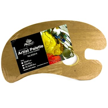 Phoenix Artist's Oval Wooden Palette Painting Accessory
for Color Paints,