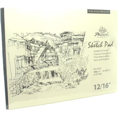 Phoenix Artist's Sketch Pad
160 gsm, White, 12 X 16 in, 20 Sheets