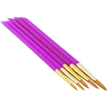 Short Handle Artist Brush
Gold Synthetic, Round, Watercolor and Acrylic, Sizes: 1, 3, 5, 7, 9, 5 Pieces