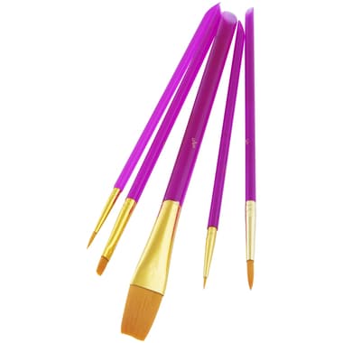 Short Handle Artist Brush
Gold Synthetic, Round, Watercolor and Acrylic, 5 Pieces