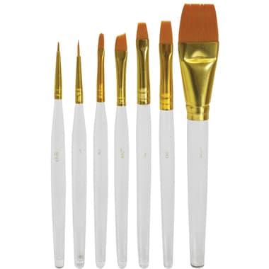 Short Handle Artist Brush
Gold Synthetic, Watercolor and Acrylic, 7 Pieces