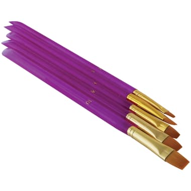 Short Handle Artist Brush
Gold Synthetic, Flat, Watercolor and Acrylic, Sizes: 2, 4, 6, 8, 10, 5 Pieces