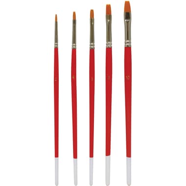Long Handle Artist Brush
Gold Synthetic, Flat, Watercolor and Acrylic, Sizes: 2, 4, 6, 8, 10, 5 Pieces