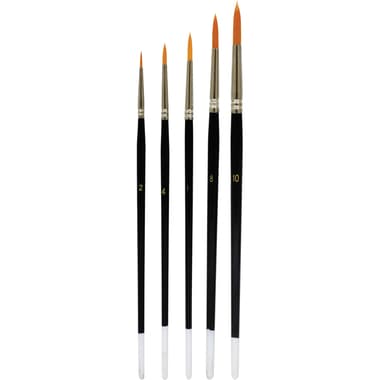 Short Handle Artist Brush
Gold Synthetic, Round, Watercolor and Acrylic, Sizes: 2, 4, 6, 8, 10, 5 Pieces