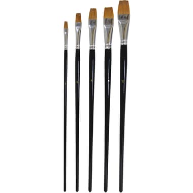 Long Handle Artist Brush
Natural Sable Weasel Hair Nickel Plated, Bright, Oil and Acrylic, Sizes: 2, 4, 6, 8, 10, 5 Pieces