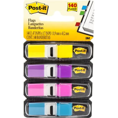 3M Post-it Tape Flags
Bright Blue;Bright Pink;Bright Purple;Bright Yellow