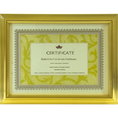 Certificate Frame
A4/Letter, Wooden Frame, Gold