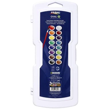 Prang Oval-16 Semi-moist Watercolor
16 Colors + 1 Brush