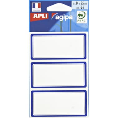 Agipa APLI Name Labels
Blue, Without Lines, 24 Pieces