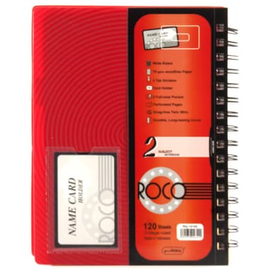 Roco University Notebook
16.5 X 22 cm, 240 Pages (120 Sheets), 2 Subjects, Single Ruled