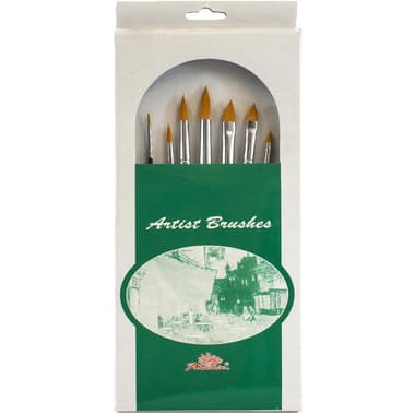 Phoenix Long Handle Artist Brush
Gold Nylon, for Oil and Acrylic, 7 Pieces