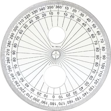 Protractor
Circle, up to 360 Degrees, Acrylic