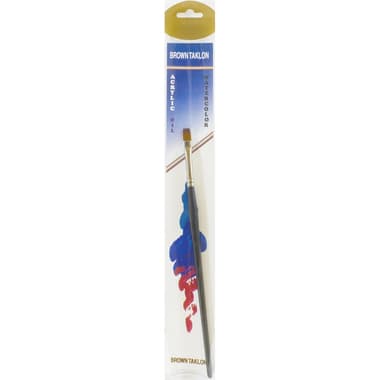 Short Handle Artist Brush
Brown Taklon, Flat, for Watercolor and Acrylic, No.6,