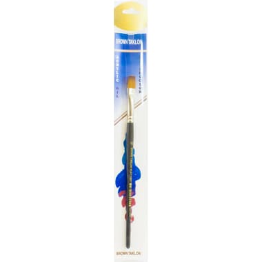 Short Handle Artist Brush
Brown Taklon, Flat, for Watercolor and Acrylic, No.10,