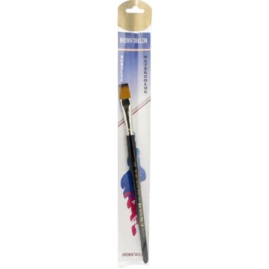 Short Handle Artist Brush
Brown Taklon, Wide, Watercolor and Acrylic, 1/2",