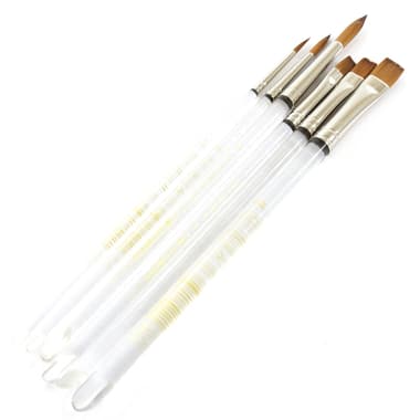 Short Handle Artist Brush
Gold Taklon, 3 Rounds;3 Flats, for Watercolor and Acrylic, Round: 2;4;10, Flat: 6;10;12, 6 Pieces