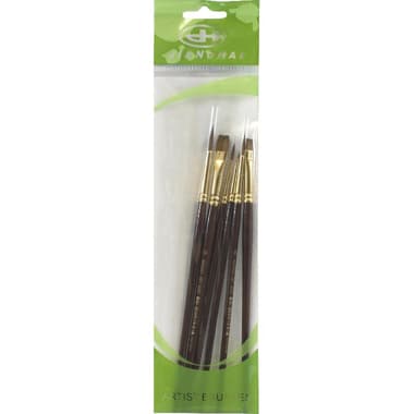 Short Handle Artist Brush
Natural Sable (Weasel), Flat/Round, Watercolor and Acrylic, 6 Pieces