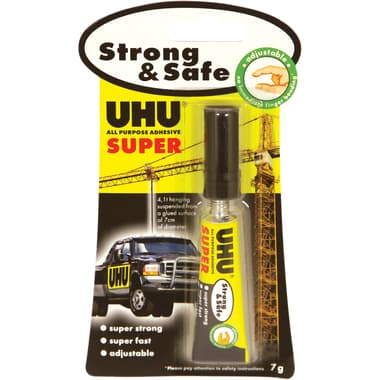 UHU Super Strong & Safe Super Glue
7.00 ml ( .25 oz ), .25 oz ( 7.08 g ), Clear