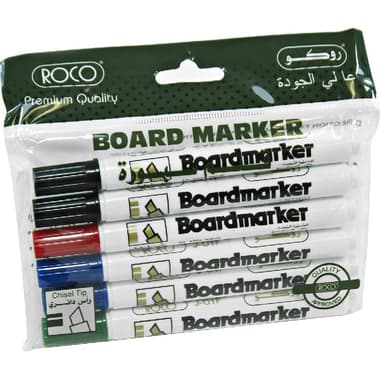 Roco Whiteboard Marker
1 - 3 mm Chisel Tip, Black;Blue;Green;Red