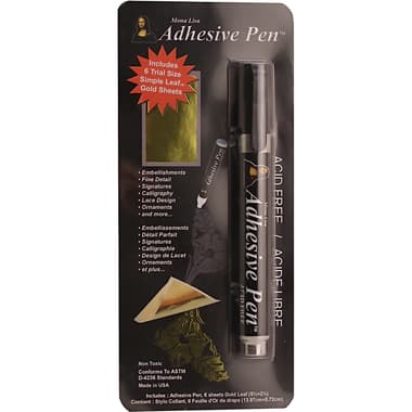 Speedball Mona Lisa
Adhesive Pen, with Trial Size Simple Leaf Sheets, Gold